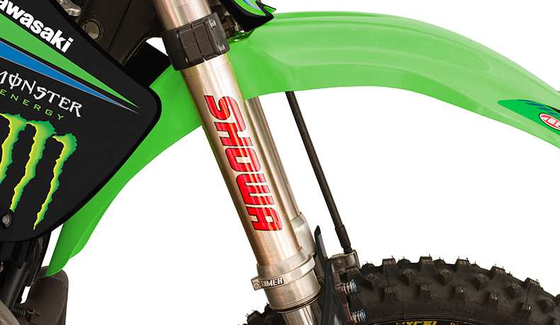 thumbnail image 2 of SHOWA Fork Decal Stickers – Black With Red/White Logo – Universal Dirt Bike MX Graphics 2 of 2